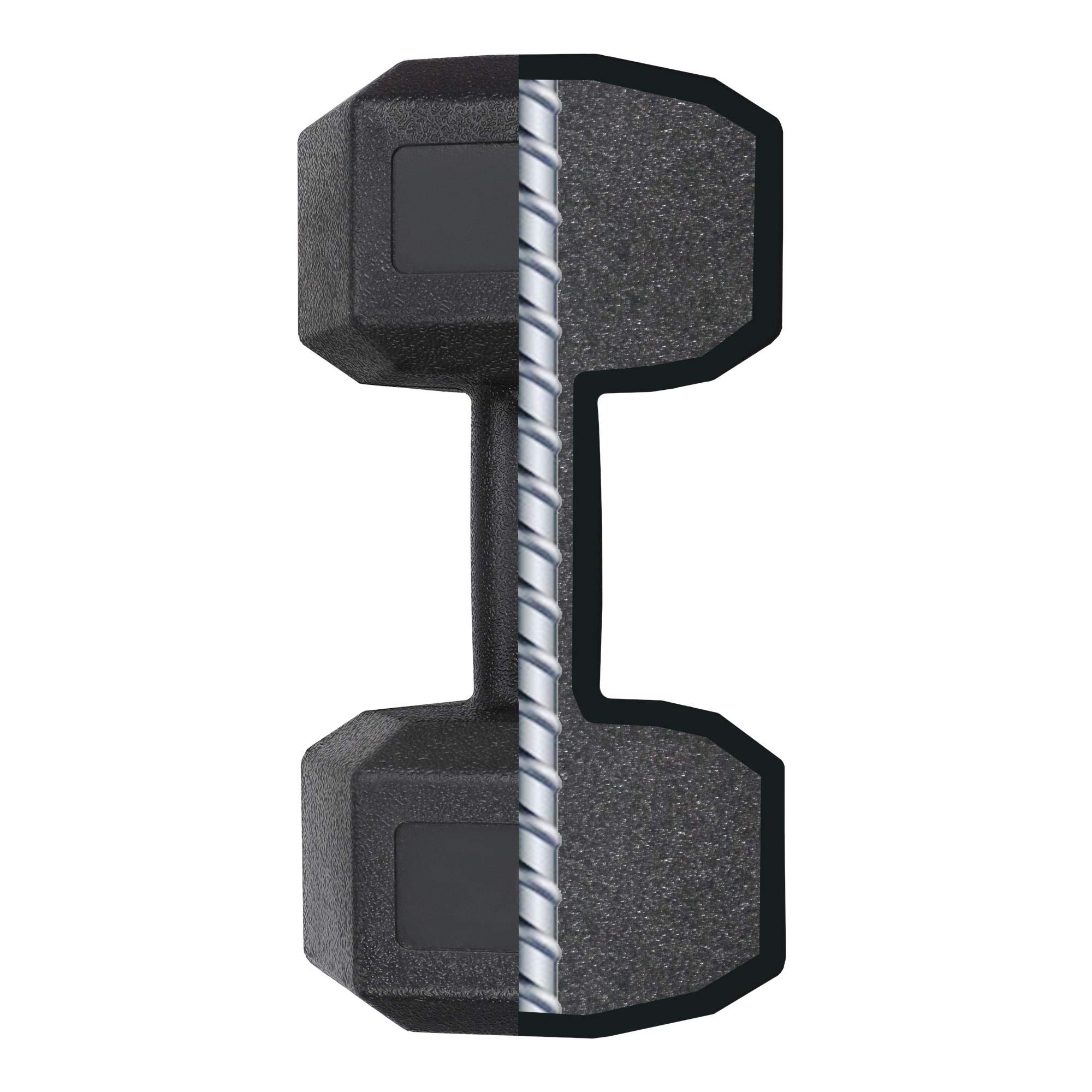 Yaheetech Lot de 2 Haltères Courts 2x5kg /7,5kg ou 10kg Kit Haltères Musculation Fitness pour Homme et Femme en Fer et PVC Noir
