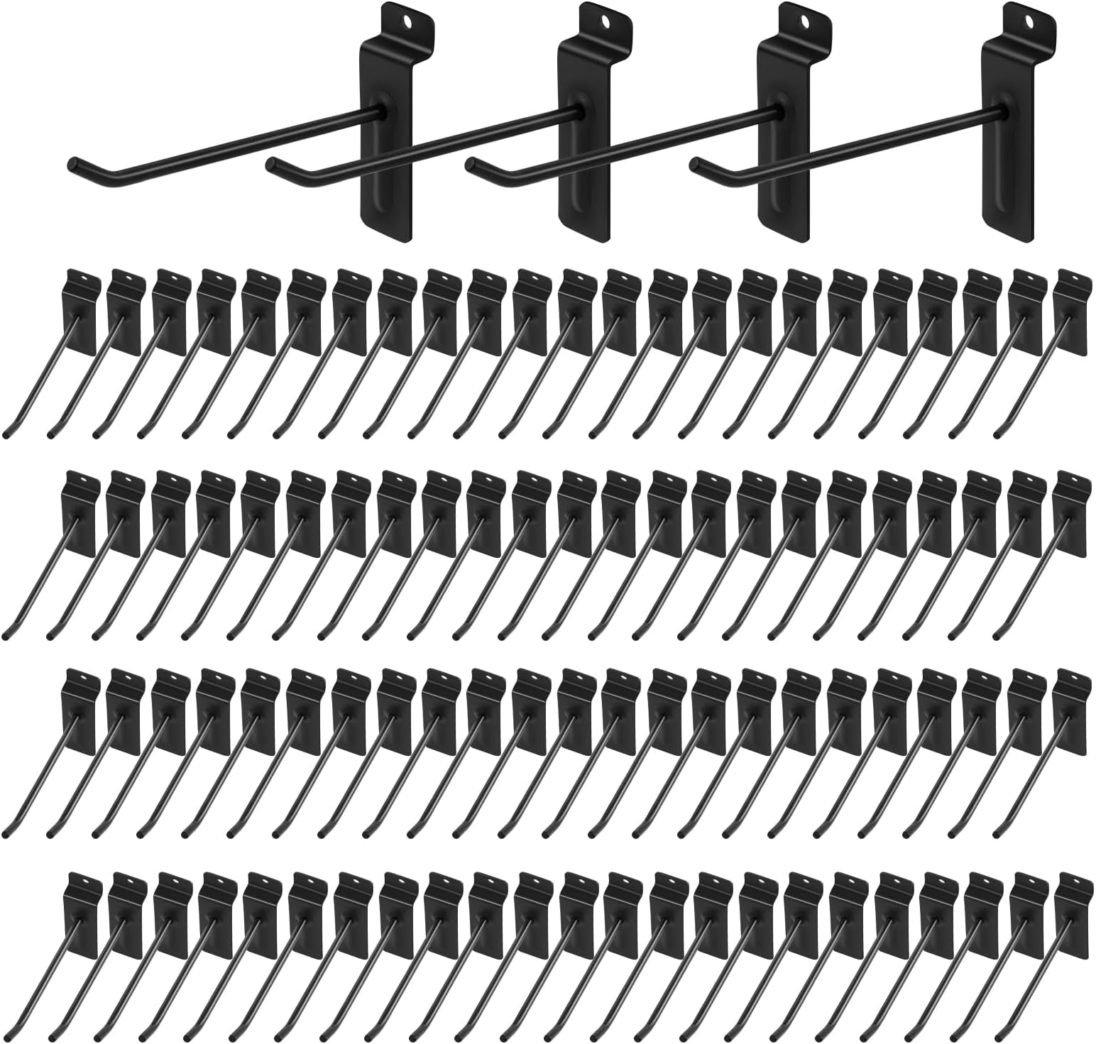 KEJJNYER 100 Pack Slatwall Hooks, 6 inch Slat Wall Hanging