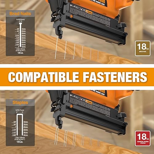 Miniatura 3 de Freeman PE20V2118G2 - Kit de clavadorgrapadora inalámbrica de 20 voltios 2 en 1 calibre 18 con batería de iones de litio, cargador, bolsa y