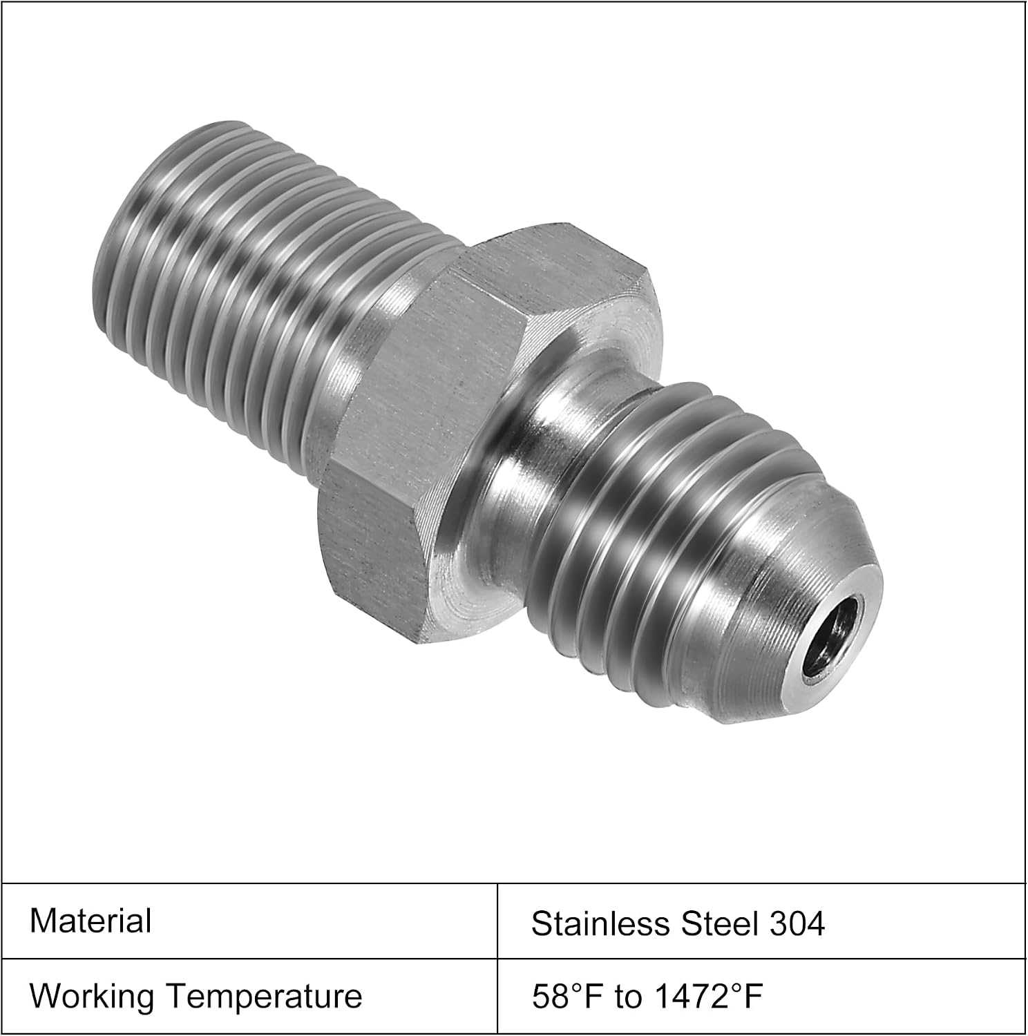 EVIL ENERGY 4AN Male Flare to 1/8" NPT Pipe Fitting Adapter Stainless Steel Straight