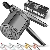 Vista 15 de Zulay Kitchen Ricer de papas grande de 15 onzas, triturador de papas de acero inoxidable resistente y triturador para puré de papas, triturador