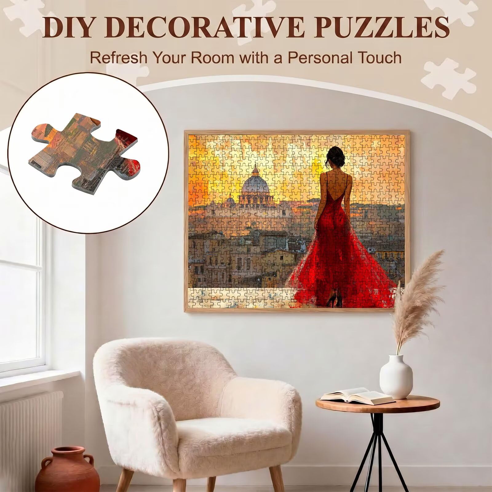 Bellezza Città Puzzle 1000 Pezzi per Adulti, Puzzle in Legno - Collezione Classica con Poster Incluso - Sfida di Concentrazione e Passatempo Antistress, Gioco Educativo per Famiglia, 75 x 50 cm f0-741