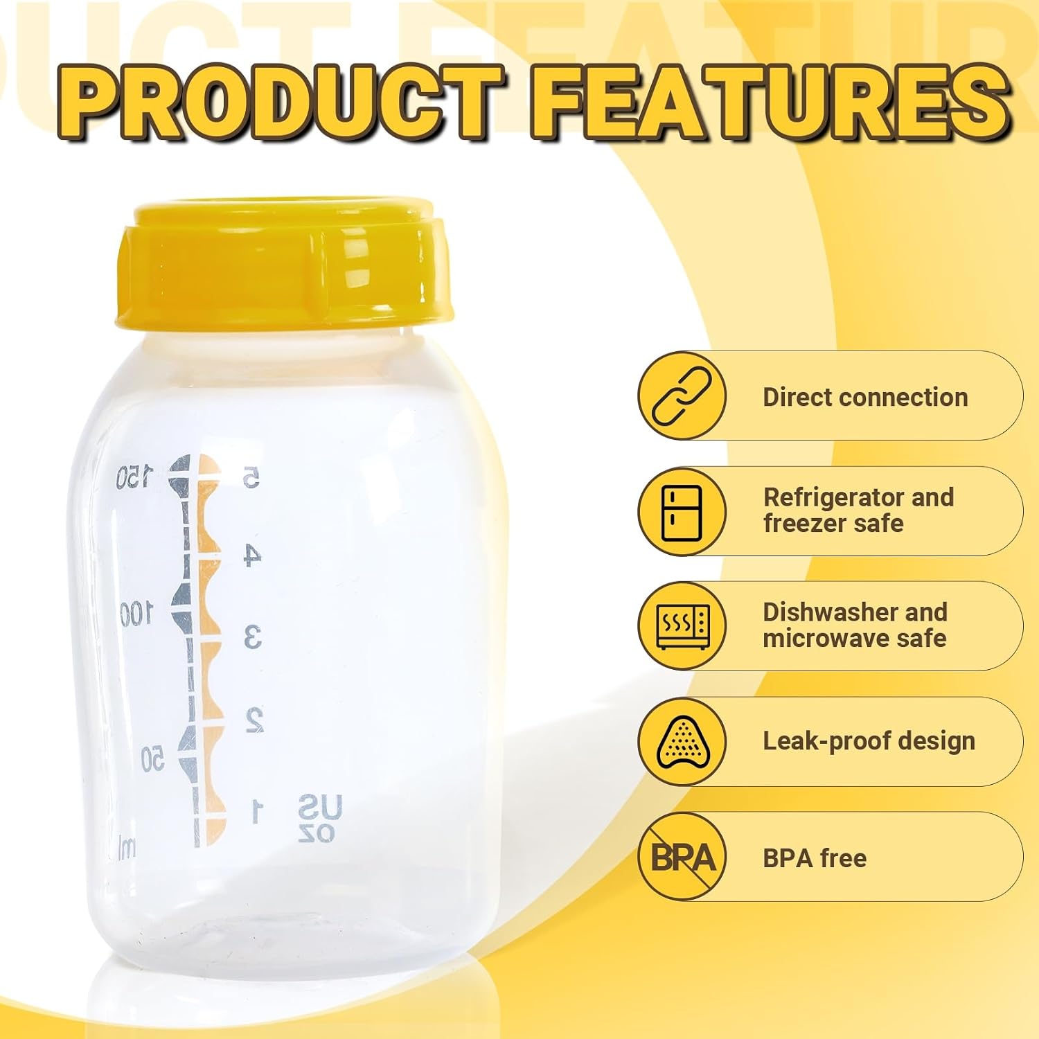 4PCS Replacement Collar Rings for Medela Bottles 5oz & 8oz,Bottle Caps Compatible with Plastic & Glass Bottles | Mess Free No Leak or Spill, BPA Free（No Bottle）