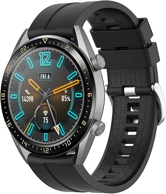 Correa Compatible con Huawei Watch GT/GT2 46mm/GT 2e/Honor Magic Watch 2  46mm Correas de Silicona, 22mm Impermeable Banda Deportiva Pulsera de  Repuesto para Hombre y Mujer (Negro) : Amazon.es: Electrónica