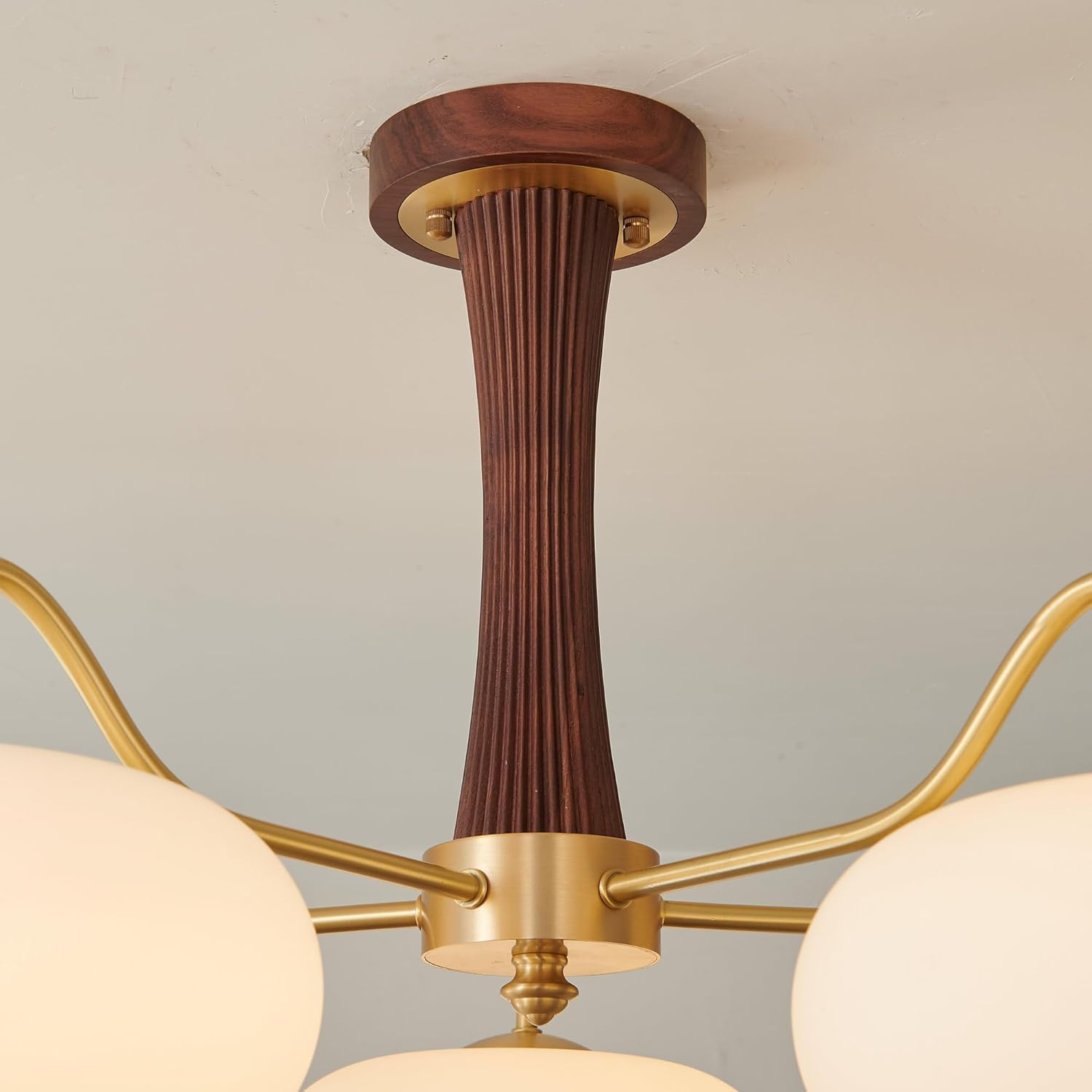 Walnut Wood Glass Brass