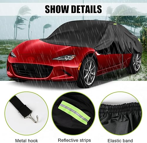 Miniatura 2 de Funda Oxford 300D para automóvil compatible con Mazda MX-5 1989-2023, fundas protectoras para todas las estaciones, resistente al viento, al polvo,