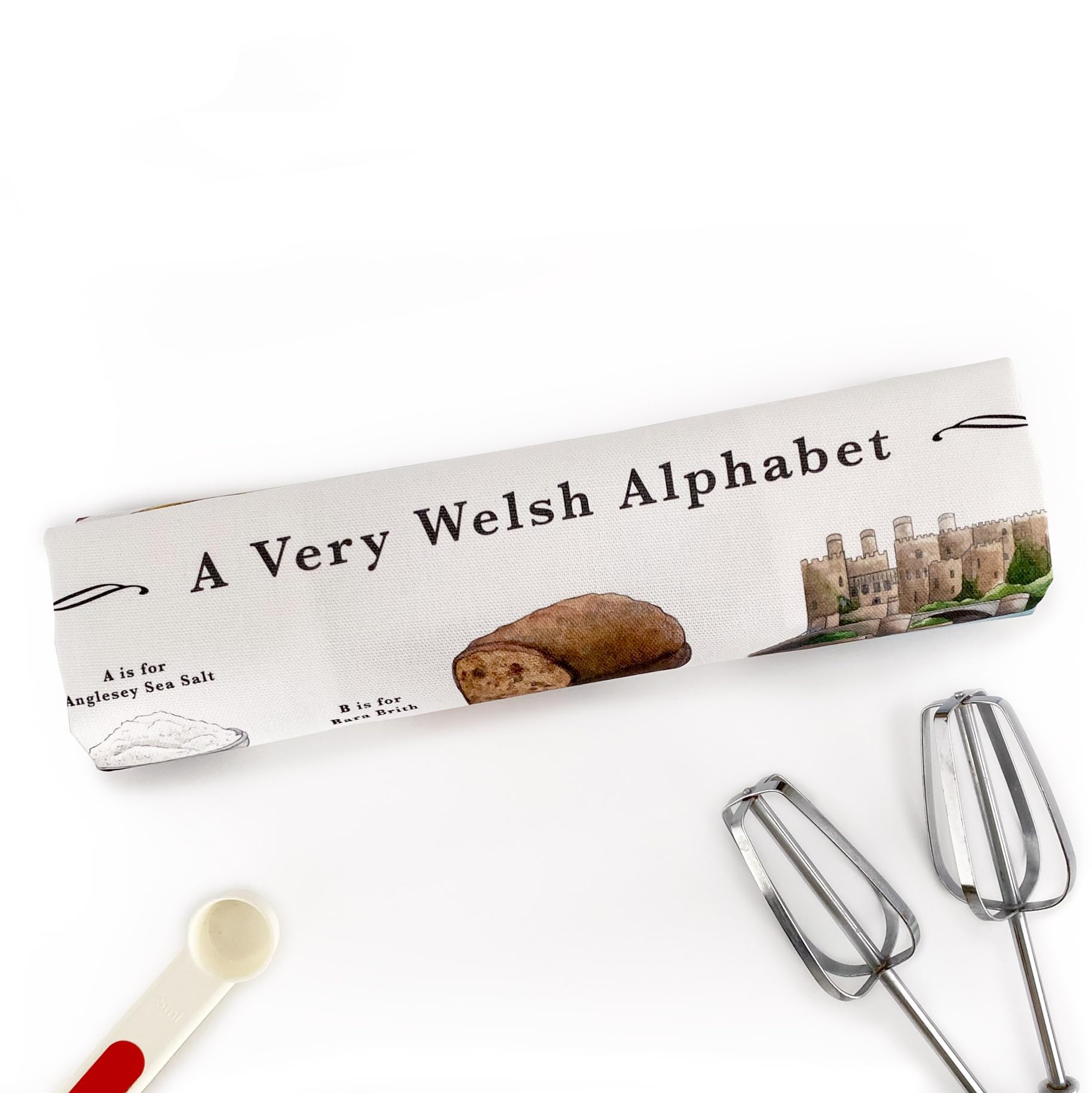 Welsh Gifts | Welsh Alphabet Tea Towel | Wales New Home, Moving, Leaving Gift | 100% Cotton | Present for Family Living Overseas | Cymraeg Teacher, Host or Secret Santa Office Gift 68x45cm