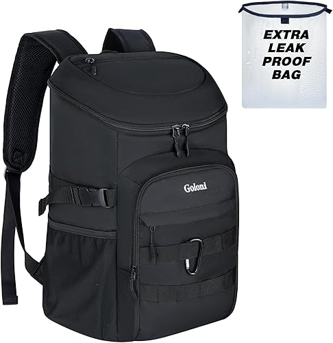 Mochila enfriadora con forro extraíble, a prueba de fugas, aislada, pequeña mochila de almuerzo para hombres, trabajo con abridor de botellas