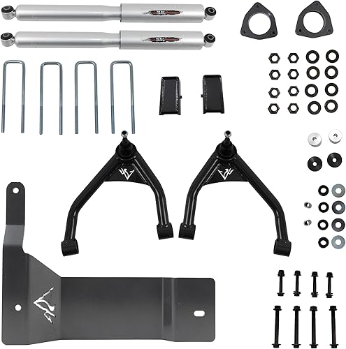 Belltech 150207BK Kit de elevación de suspensión Trail Performance de 4 pulgadas para Chevrolet Silverado/GMC Sierra 2WD y 4WD 2007-13