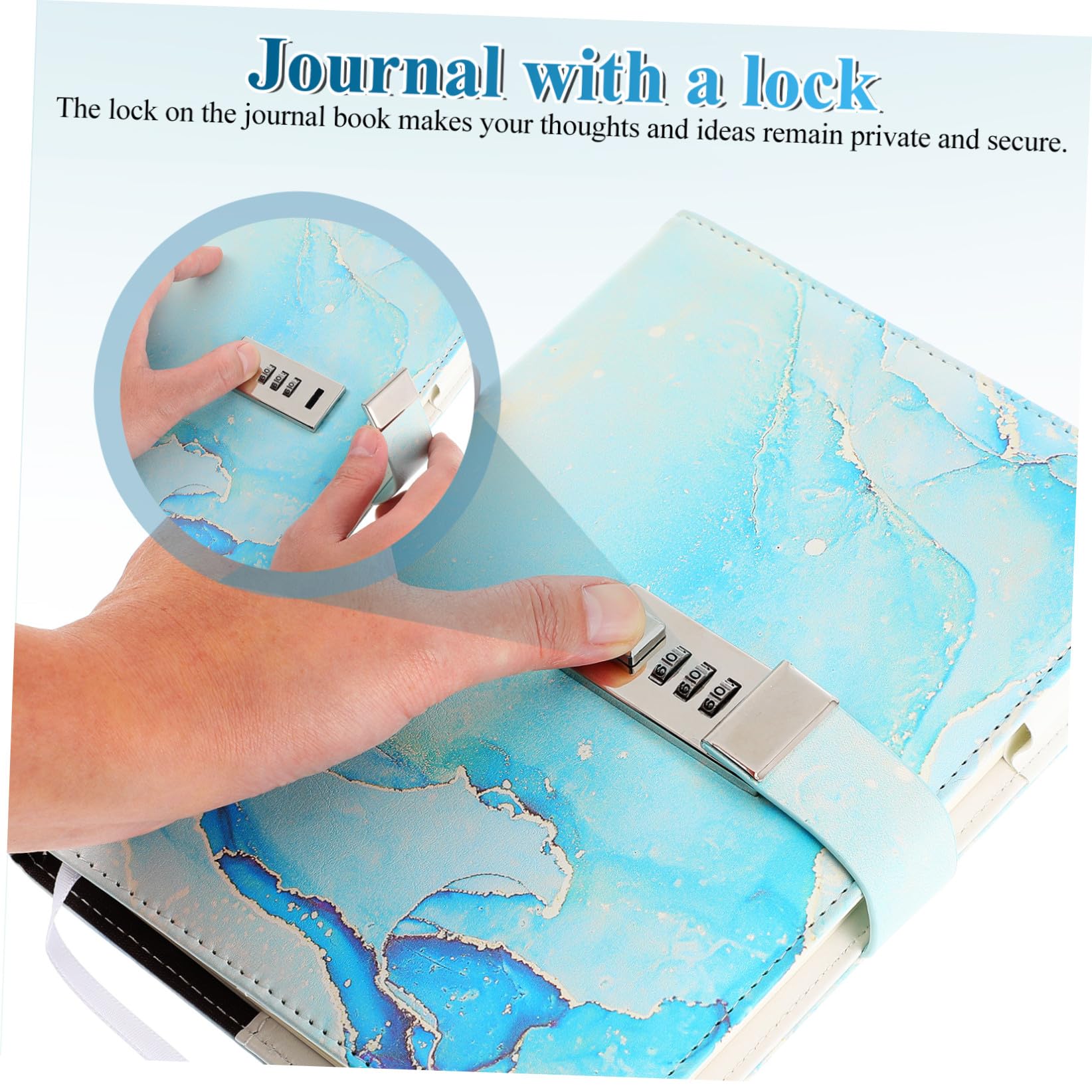 3 Pezzi Taccuino con Blocco Password Personale con Serratura Copertina Decorativa in Similpelle Righe per Appunti Viaggi e Ufficio