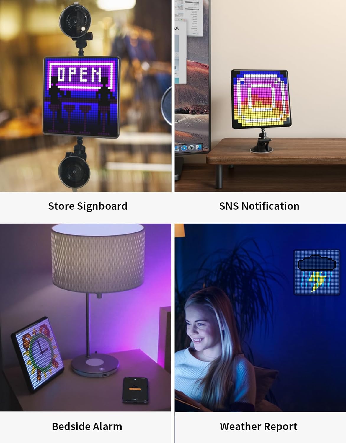 Divoom Pixoo-Max Pixel Display, APP Cellphone Control Display with 32 X 32 Programmable LED Screen for Home Decoration, Business Advertisement