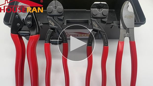 RIZOM 3-Piece Bolt Cutter Pliers Set, 14" Heavy Duty Bolt Cutter, 8" Mini Bolt Cutter, 8" Wire Cable Cutter With Carrying Bag, Cr-V Blade For Cutting