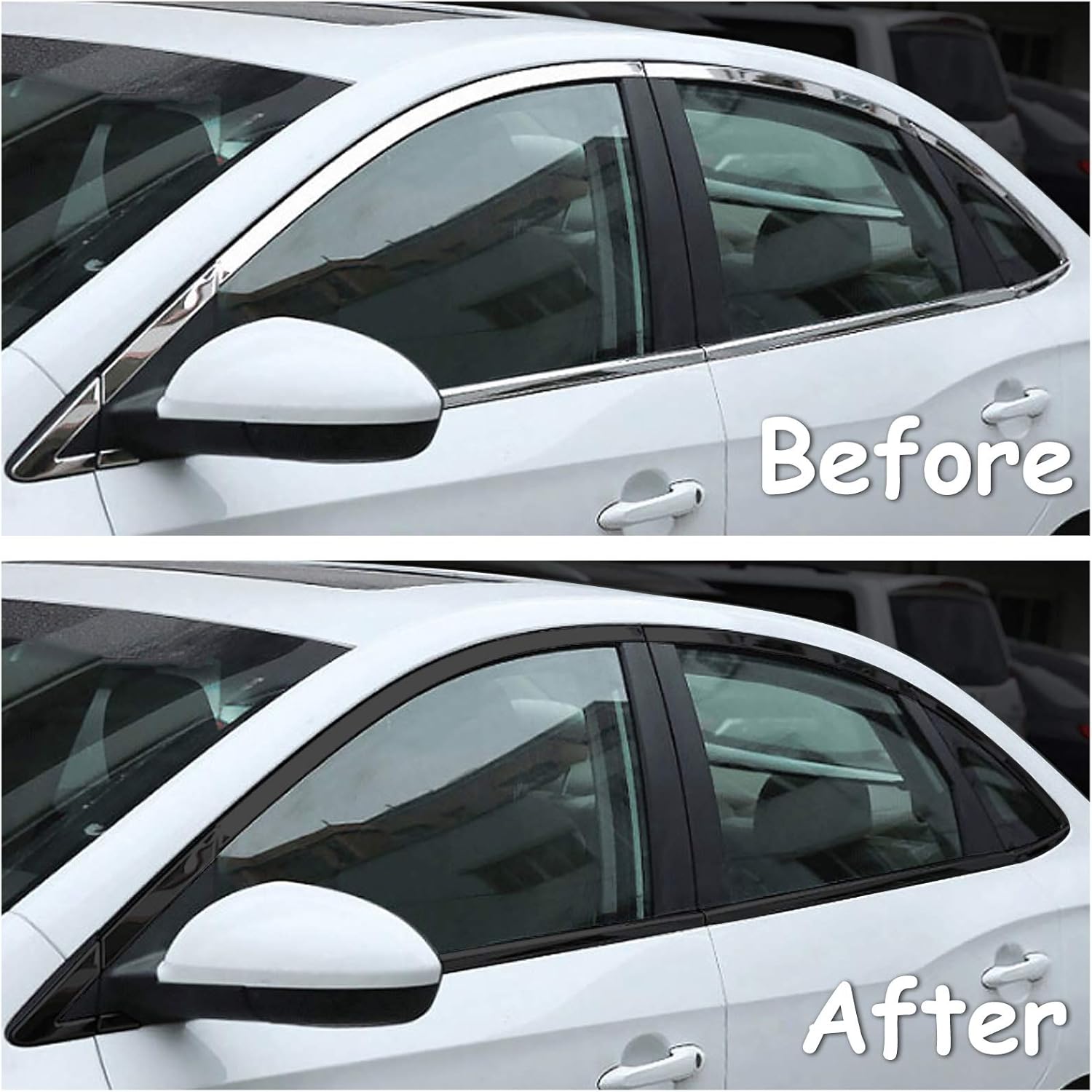 LZLRUN Free Tool Kit High Gloss Vinyl Wrap Kit for Black Out Chrome Delete Window Trim Door Trim (2Inches x 30Feet)