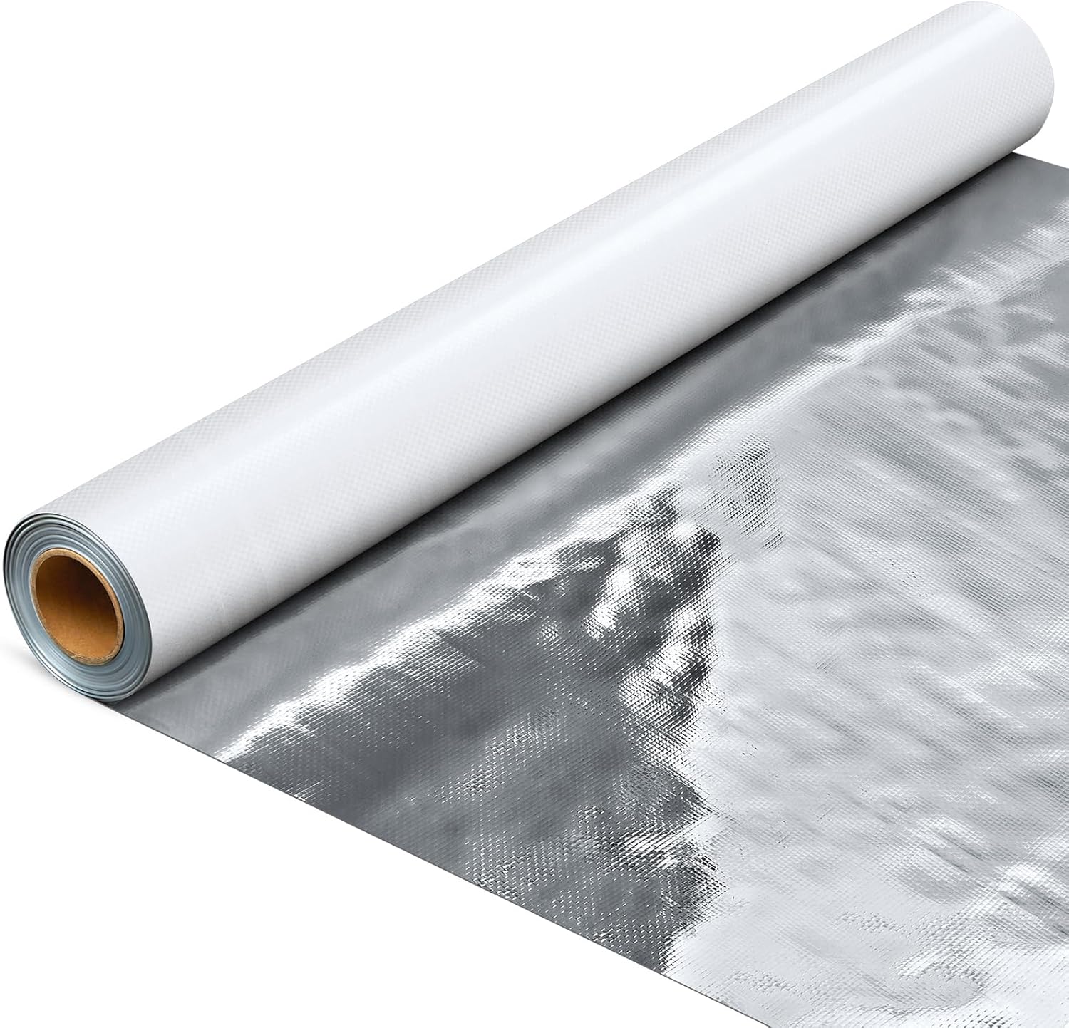 Ireer 4ft *125ft Radiant Barrier Insulation Roll Attic Reflective Commercial Grade Heavy Duty Foil Insulation Cover Roll Wrap for Garage Door Roof House Cold Storage