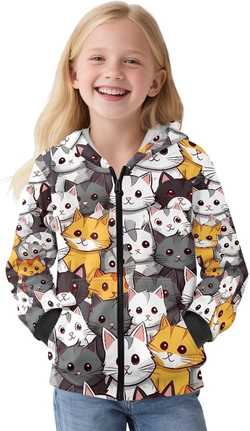 Pensura Zip-Up Hoodie Sweatshirt Velvet Lined Boys & Girls Long Sleeve Sweatshirt with Pocket