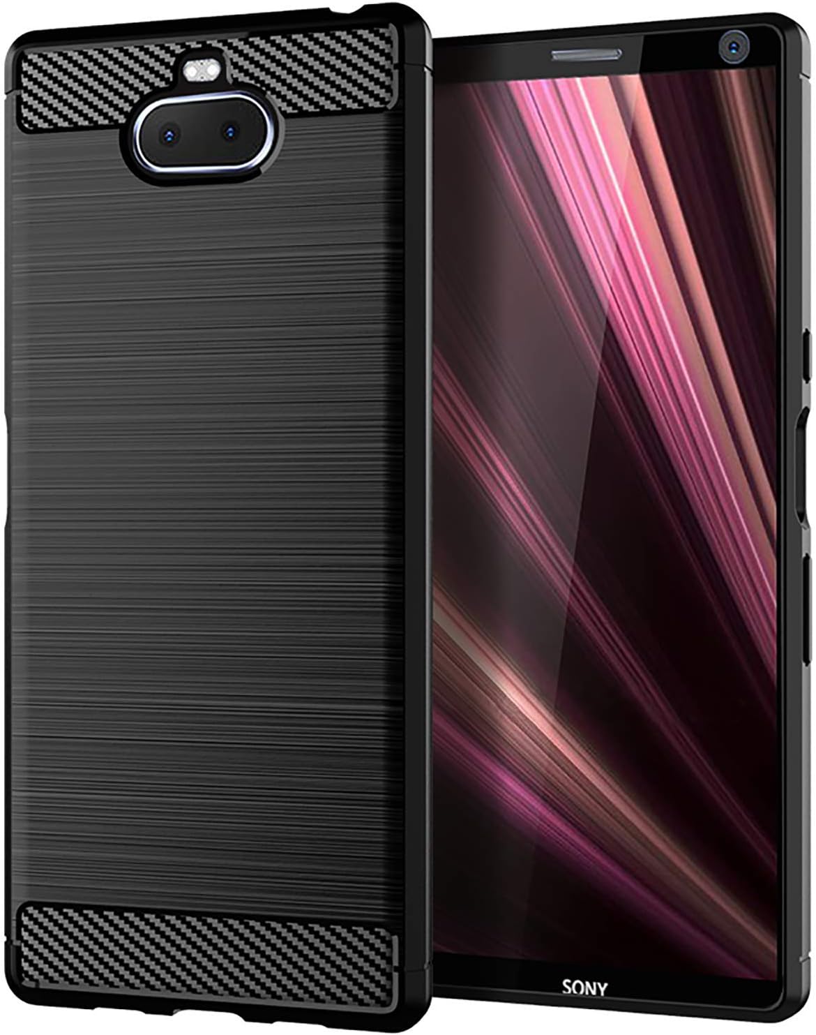 Sony Xperia 10 Plus Case,LuckyMi TPU Shock Absorption Technology Full Protective Case Cover for Sony Xperia 10 Plus Smartphone (Black, Sony Xperia 10 Plus Case)