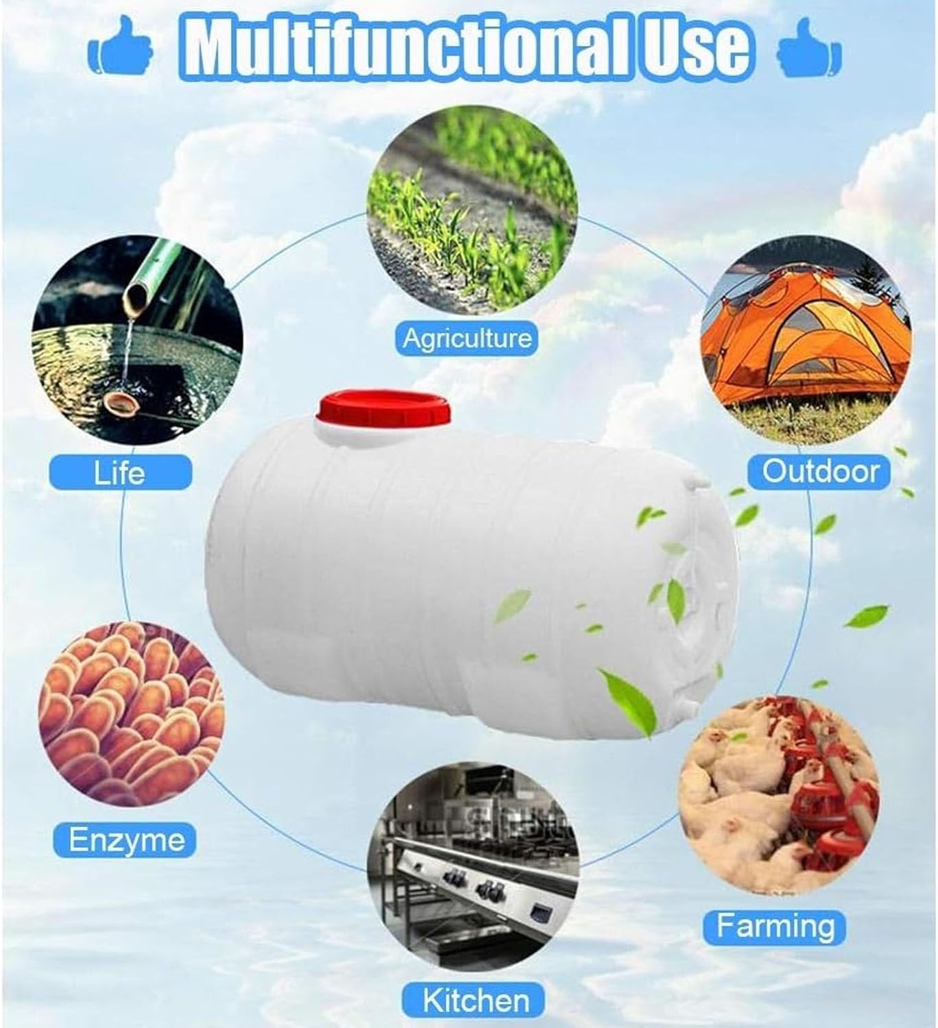 Portable Water Tank with Faucet, Leak-Proof Handle Design, Easy to Carry, Ideal for Camping, Hiking, Outdoor Adventures, 5 Gallon Capacity.