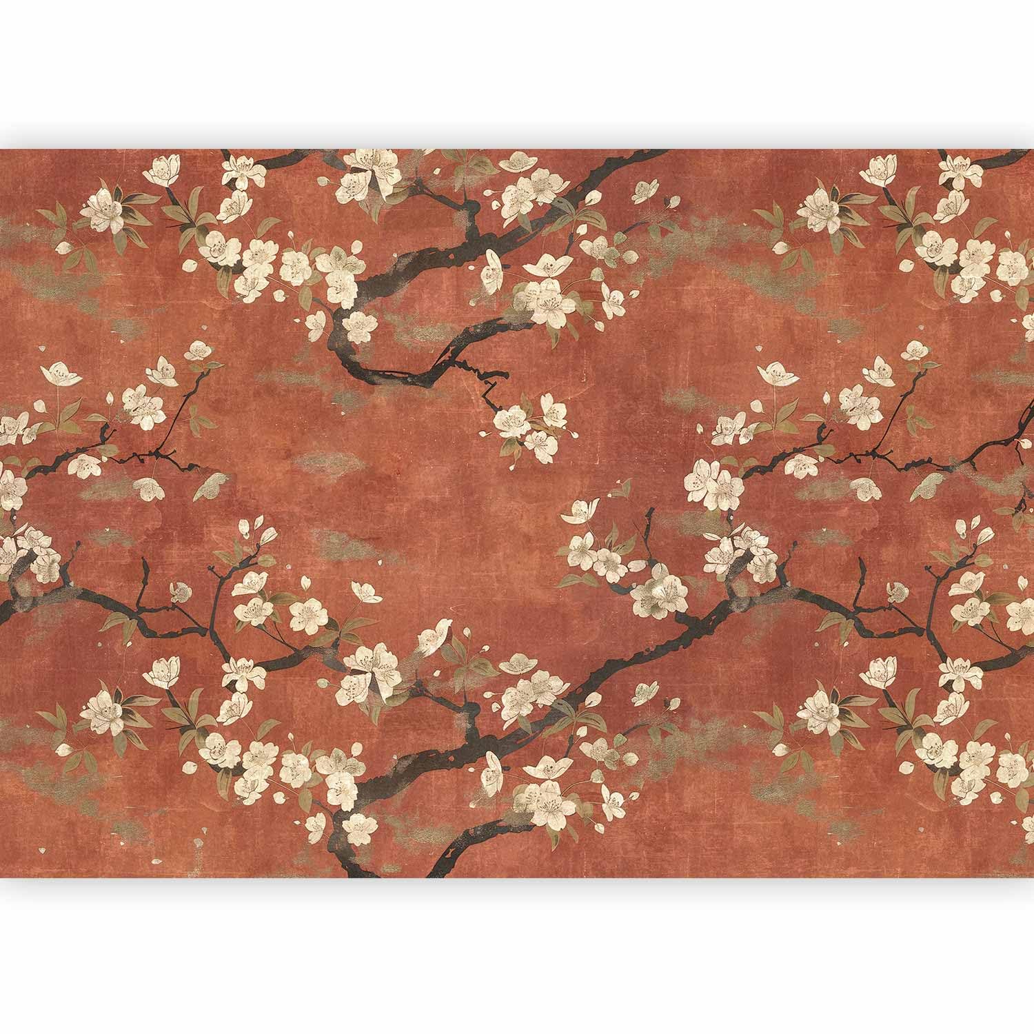 Papier peint panoramique pour agrandir une pièce motif fleurs