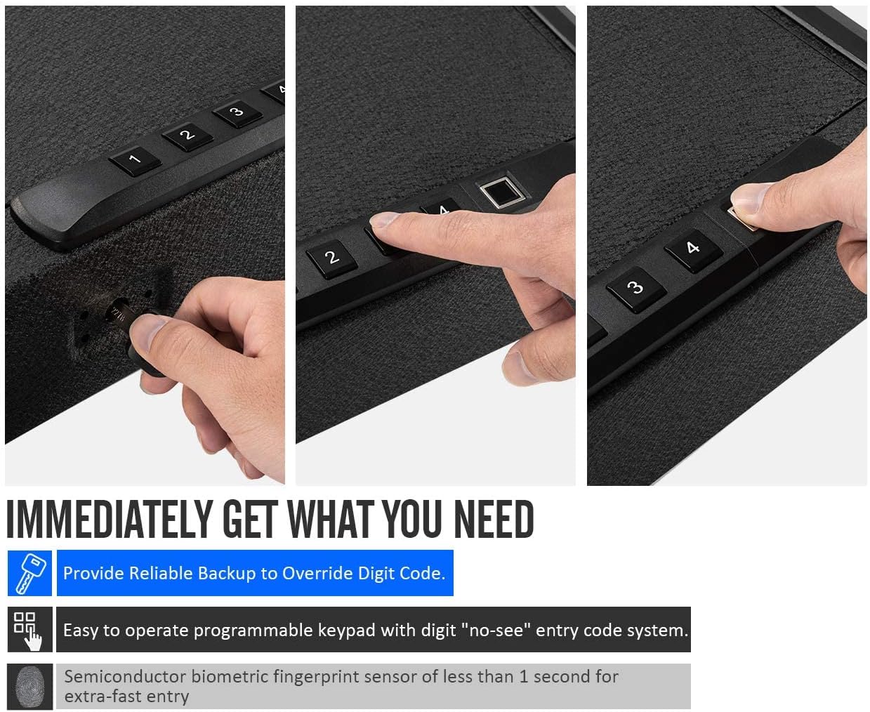 RPNB Gun Safe,California DOJ Certified,Quick-Access Pistol Safe for Multiple Handguns with Biometric Fingerprint Lock : Sports & Outdoors