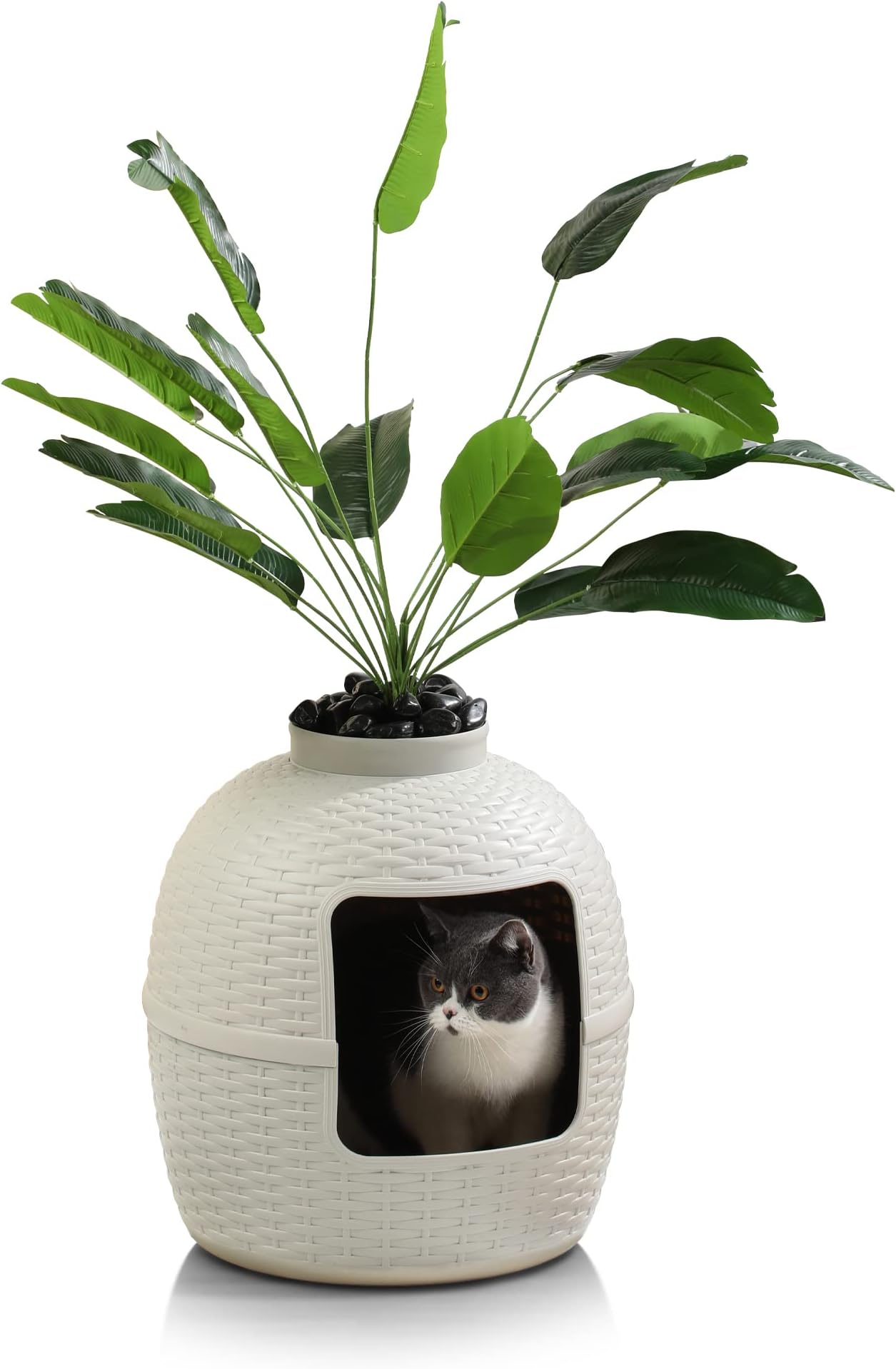 Hidden Litter Box, Large Cat Litter Box Enclosure with Odor