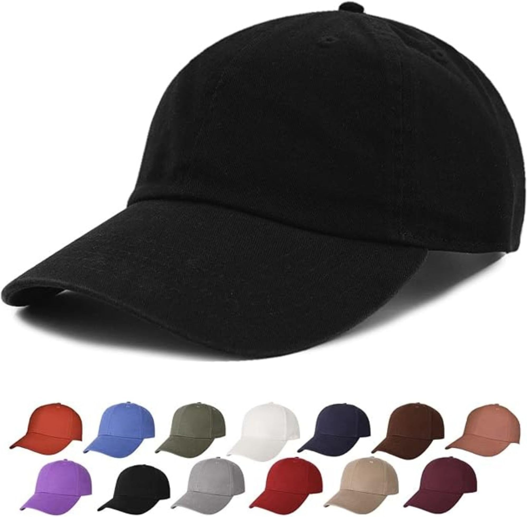 Baseball Dad Cap Adjustable Size Wrinkle free polyster hat for Running Workouts and Outdoor Activities baseball cap for men women (Black), 1)