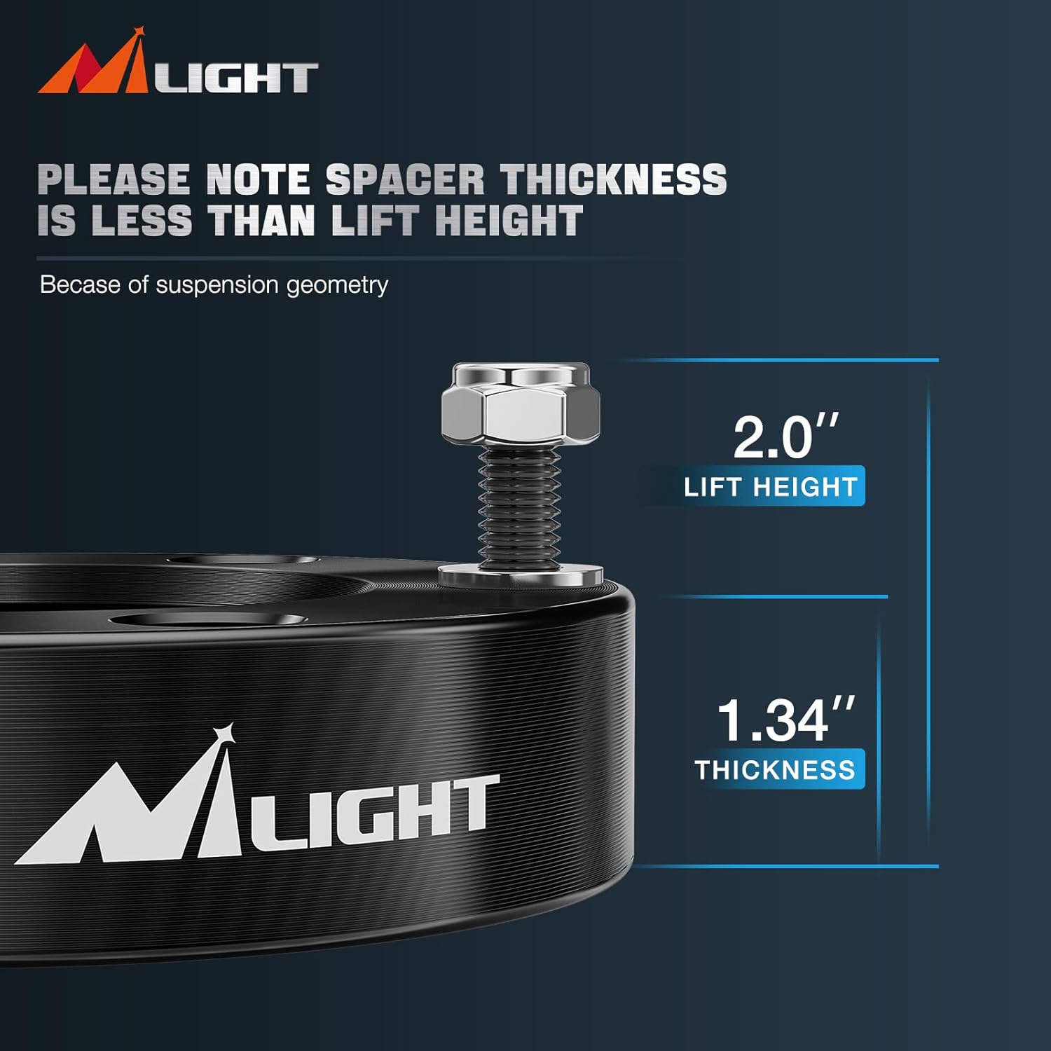 Nilight 2" Front Leveling Lift Kit for Chevy Silverado 1500/GMC Sierra 1500 2007 2008 2009 2010 2011 2012 2013 2014 2015 2016 2017 2018 2019 2020 2021 2022 2023
