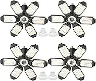4 Pack LED Garage Lights,220W Super Bright Ceiling Led Shop Lights,Deformable Scew in E26 Base Garage Light for Basement Warehouse Workshop