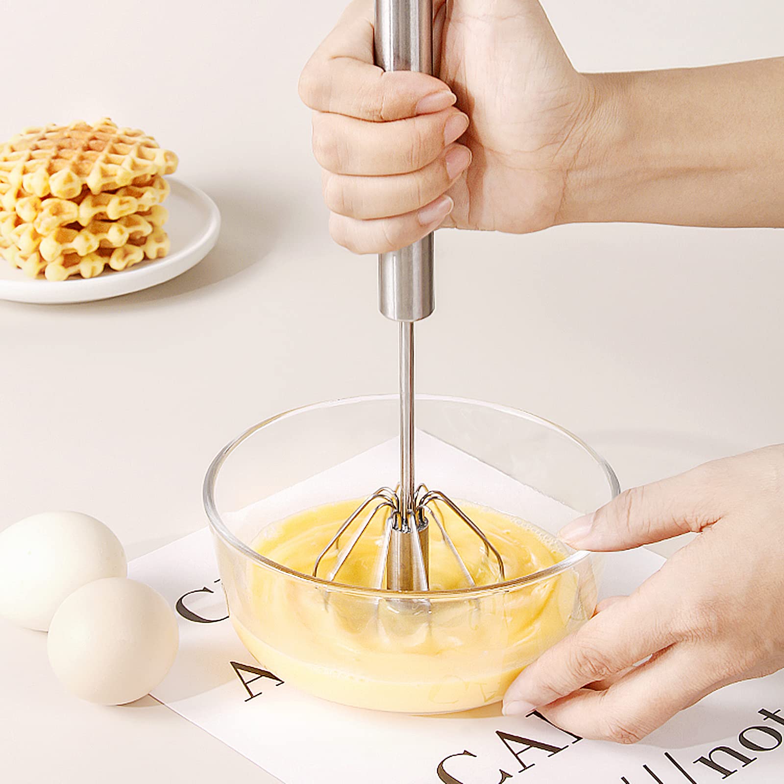 3 Pièces/ensemble Batteur à Oeufs En Acier Inoxydable Ensemble De Fouet