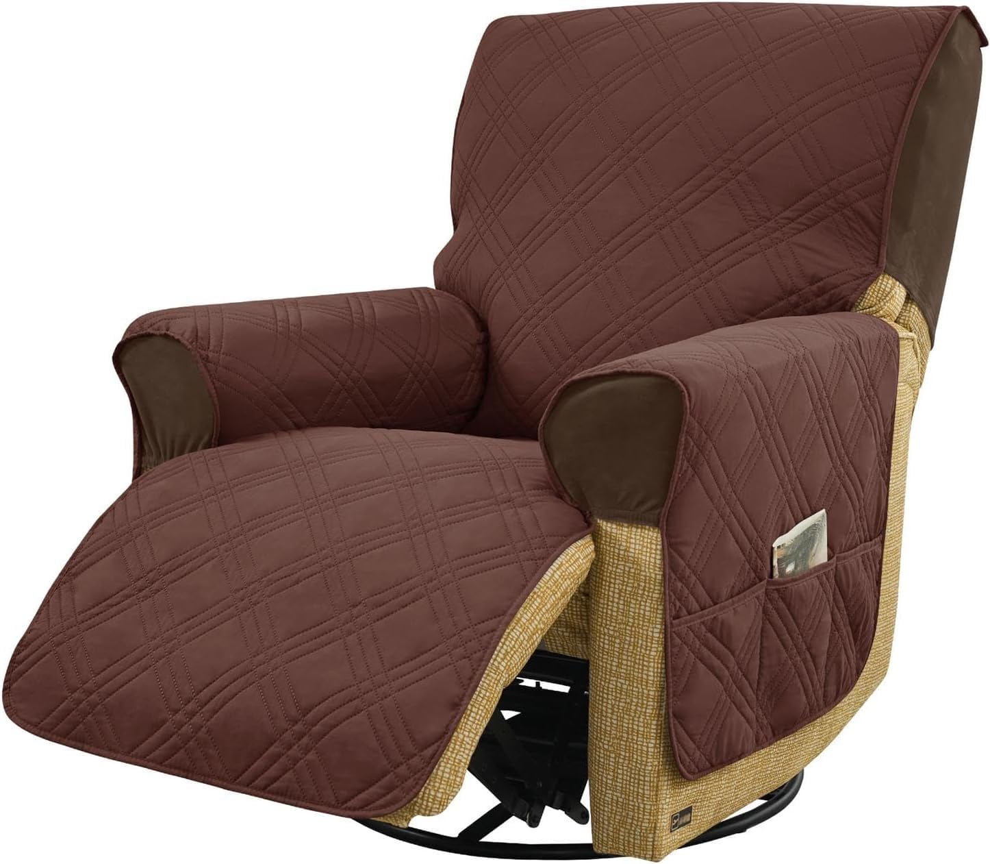 Copripoltrona 1 Posto Impermeabile Copri Poltrona Relax Reclinabile Elettrica Con Braccioli, Copri Poltrona Elettrica Antiscivolo Universale Antigraffio Antimacchia(Wine red)