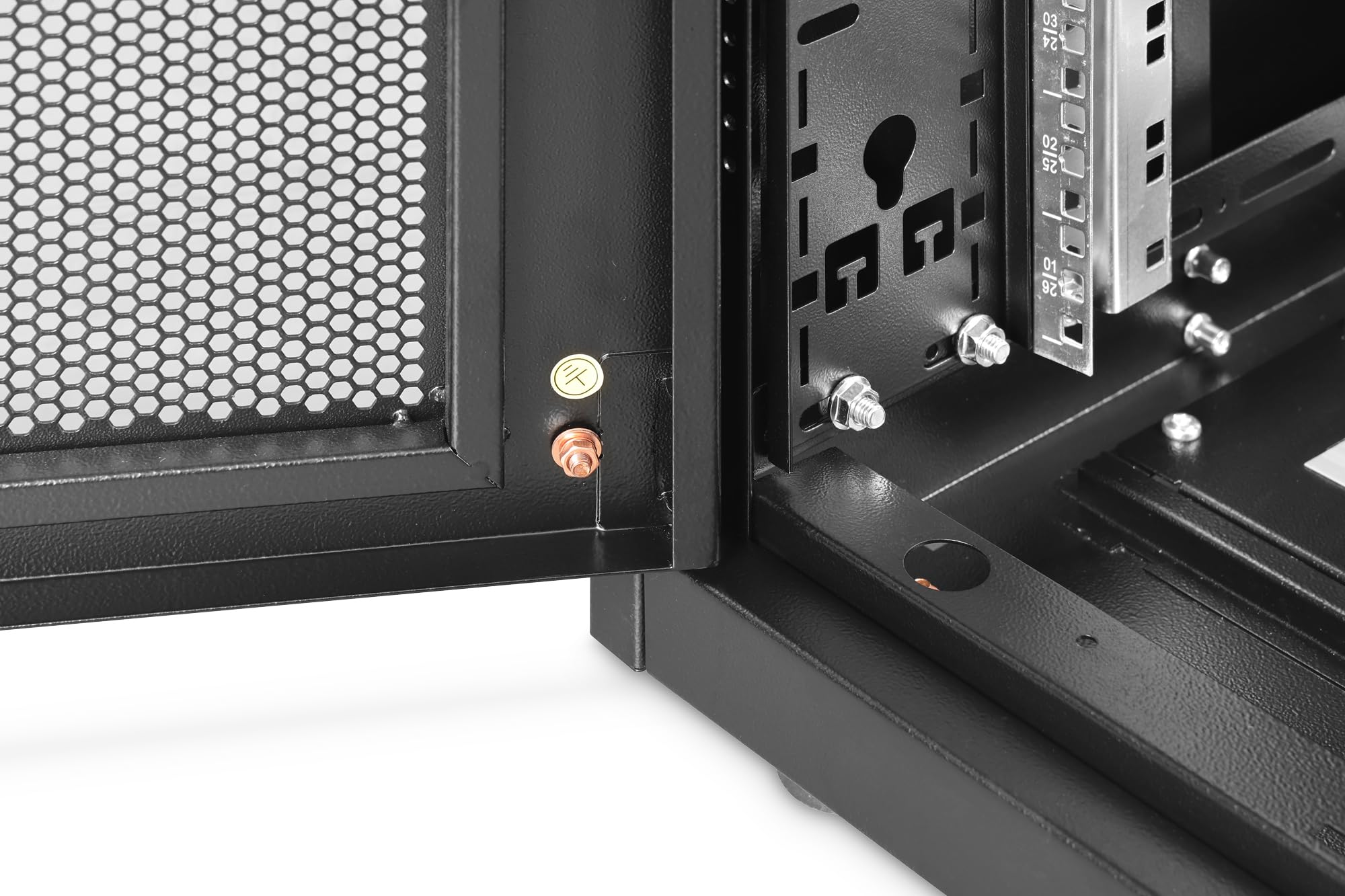 DIGITUS Szafa serwerowa – 19 cali 26 U – 60 x 100 cm – seria Unique Server-N – nośność 1200 kg – głębokość użytkowa 943 mm – perforowane drzwi stalowe – czarna