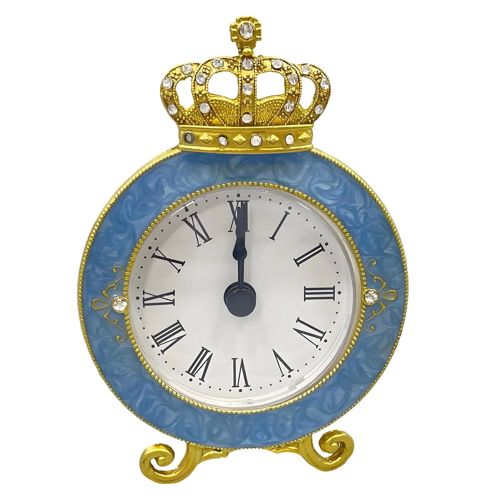 Mekalero Antique Small Table Clock with Accurate Quartzs Movements for Bedroom Library Decoration Royal Desk Clock