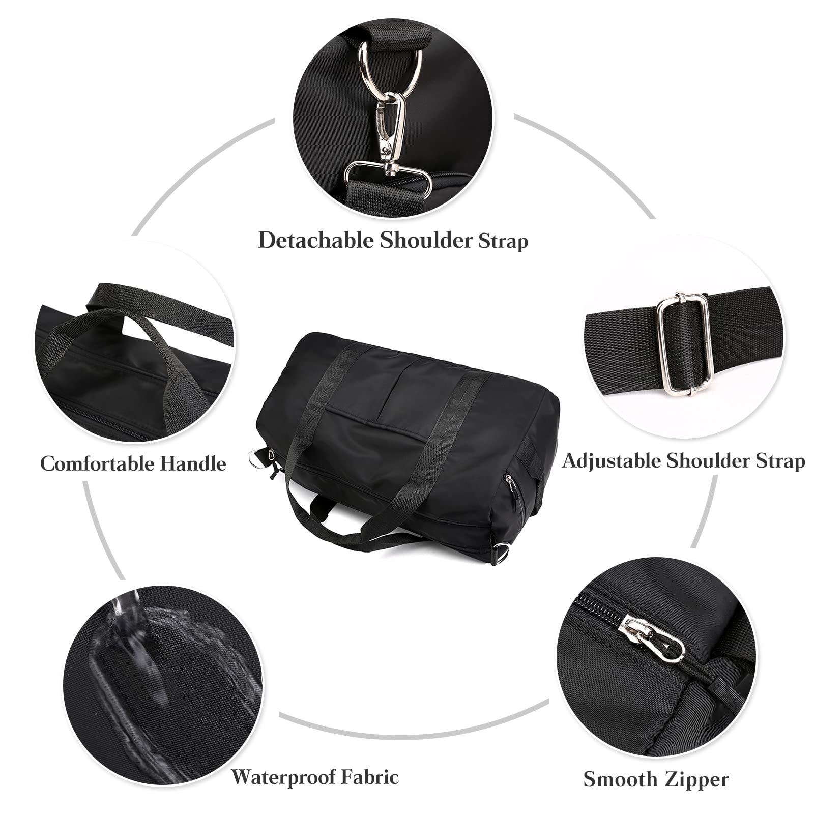 Borsa Sportiva da Donna Borsone da Viaggio Grande Borsa da Palestra con Scomparto per Scarpe Tasca Bagnata Sportiva Tote Gym per Palestra Viaggio Nuoto Rosa