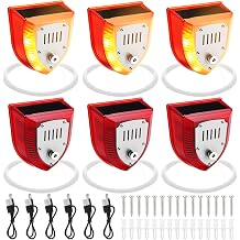 6 Pack Trip Wire Alarm Device 328 ft Reusable Wire for Perimeter Defense 129dB Sound and Light Siren Portable Early Warning Alarm for Outdoor Camping RV Farm Yard Cabin and Property Safety