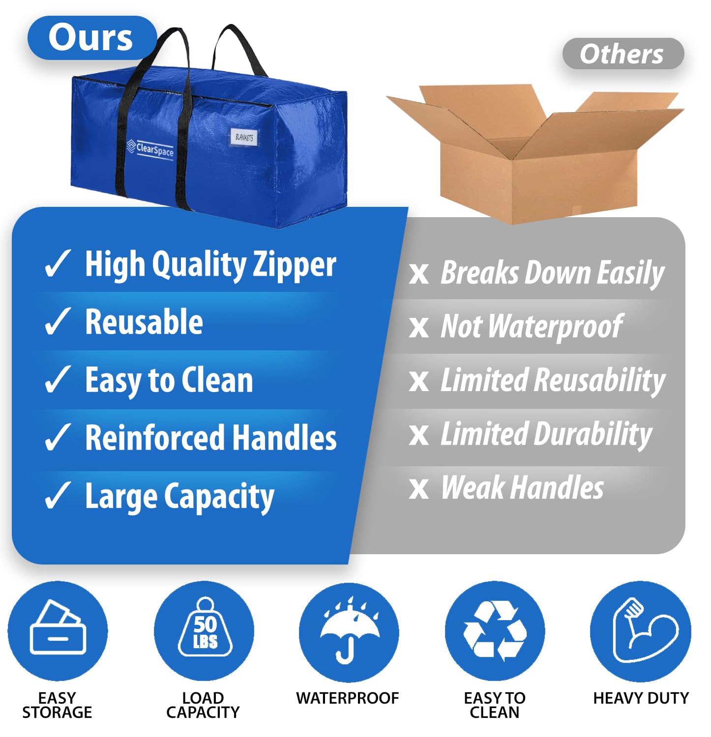 Extra Large Moving Bags Heavy Duty Storage Bags With Zipper Handles, 2