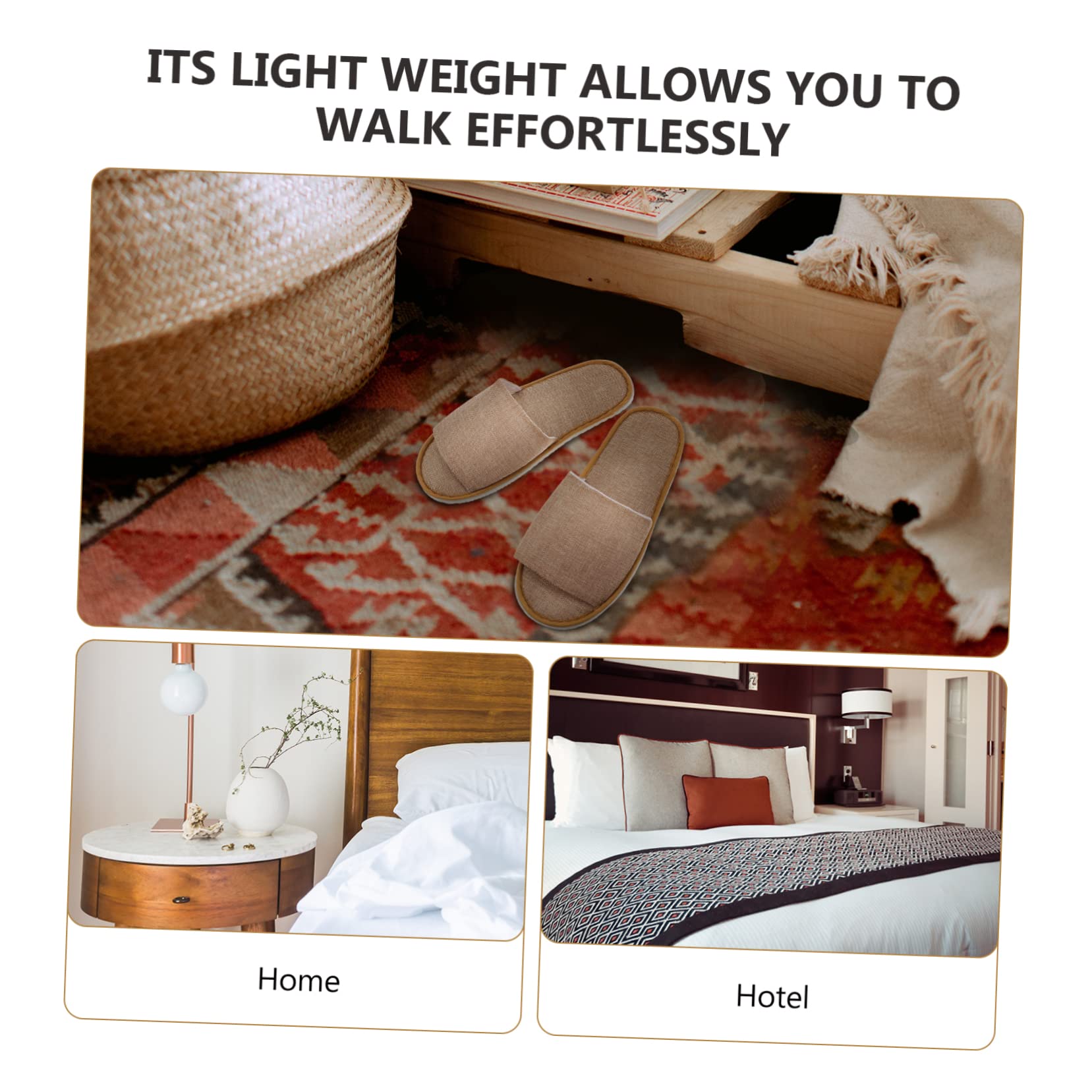 Beatifufu 6 Pairs Large Spa Slippers Cloth Men's Wide Toe Non-slip Hotel Travel Disposables