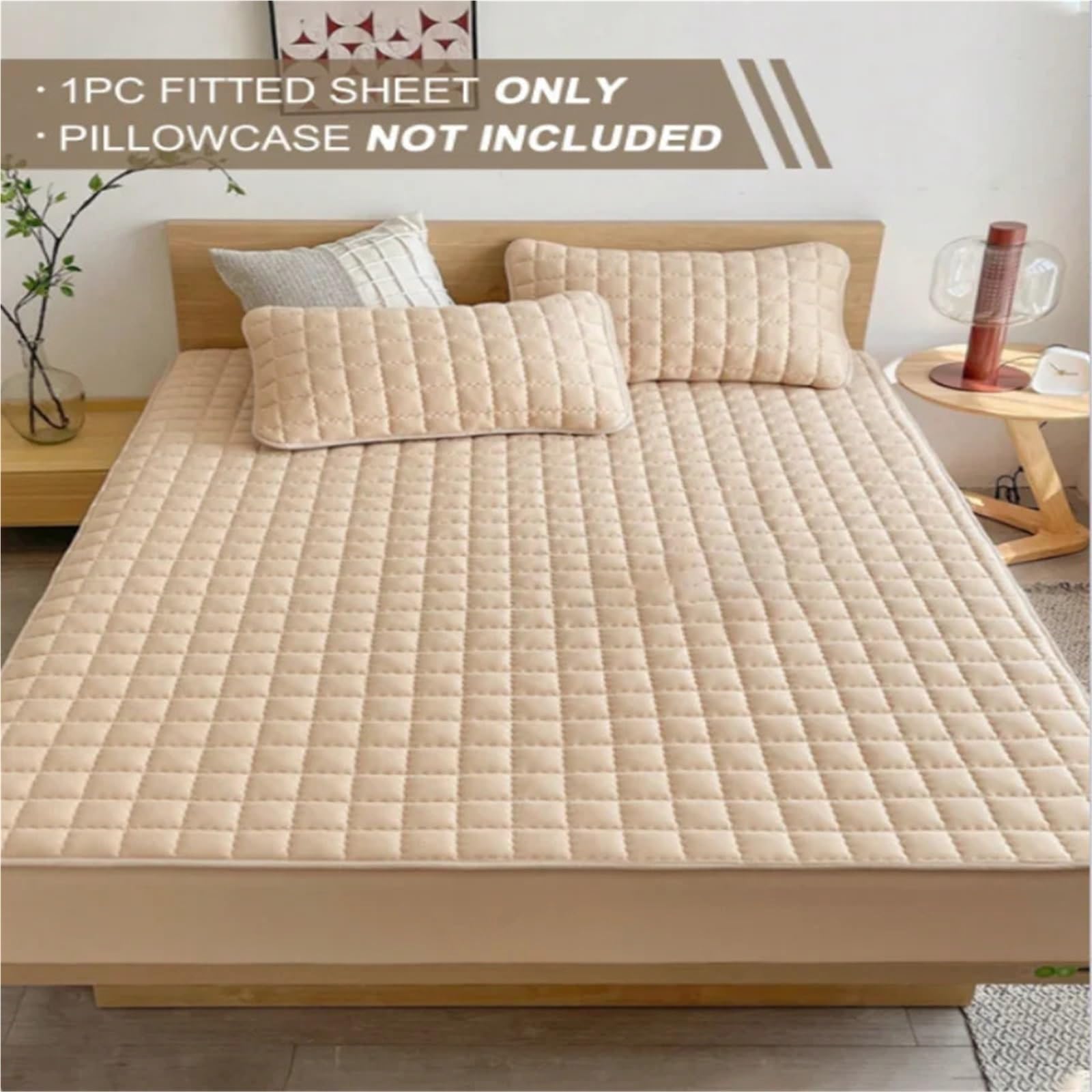 1 Funda de colchón, Protector Color sólido, Integral for un sueño cómodo sin Almohada para ColchóN(Pink,152x203cm)