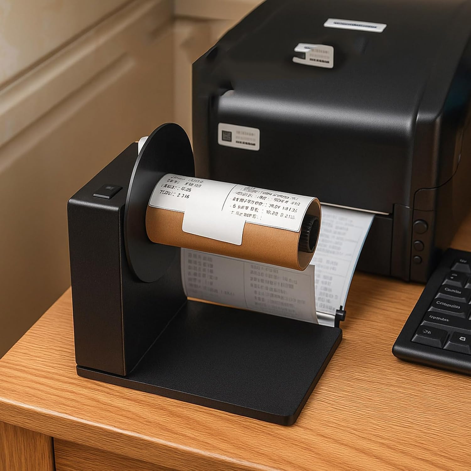 Maszyna do przewijania etykiet biurkowych, automatyczna rolka do etykiet samoprzylepnych, dwukierunkowe przewijanie, bez konieczności chwytania, z tuleją 40/76 mm, do przewijania etykiet adhe