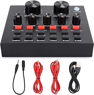Gedourain Live Broadcast Sound Card, Multiple Sound Effects and Effects Voice Change Live Broadcast Sound Card for Better Singing and Live Broadcast Effects