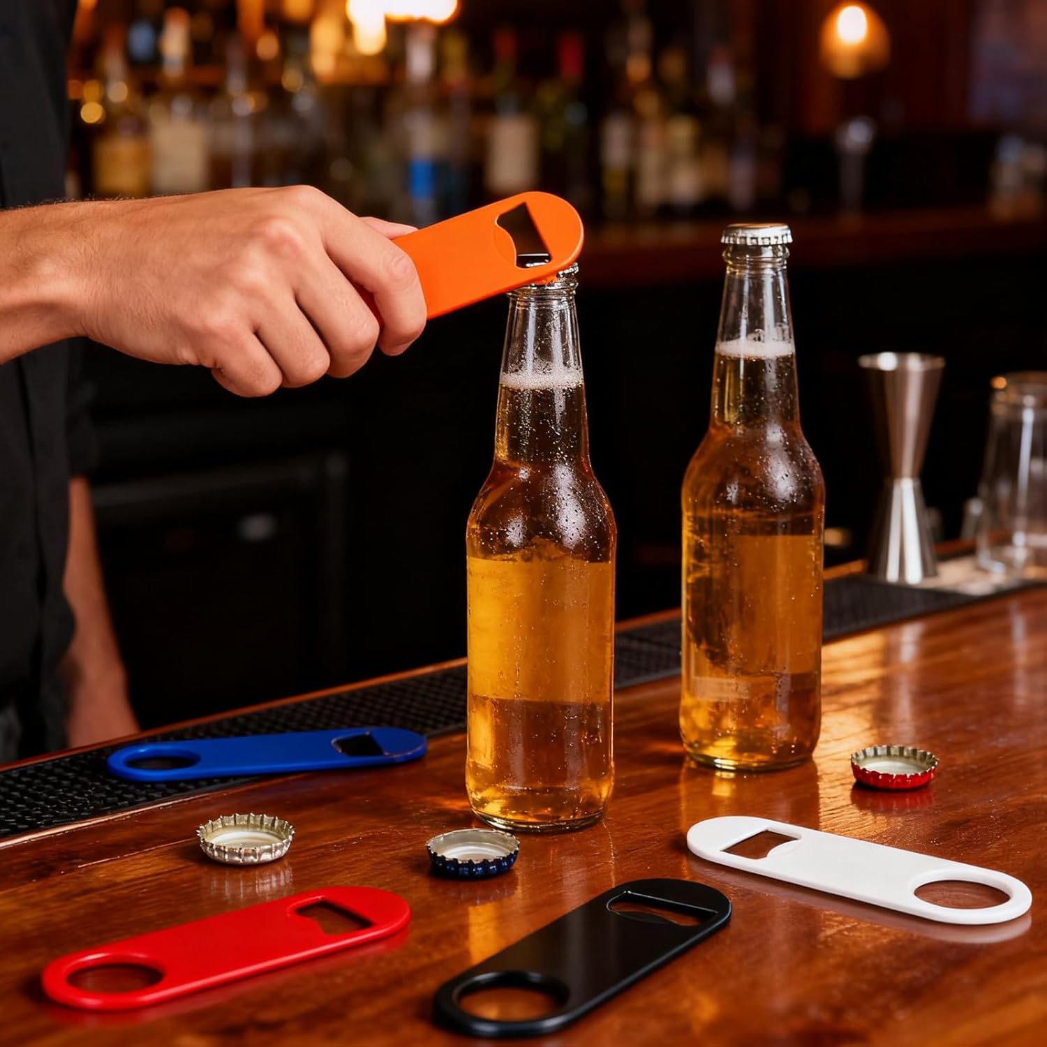 Lmaytech 40 Pcs Colorful Stainless Steel Bottle Opener, Bulk, 3.4 Inch, for Bartender, Kitchen, Bar, Restaurant, Party
