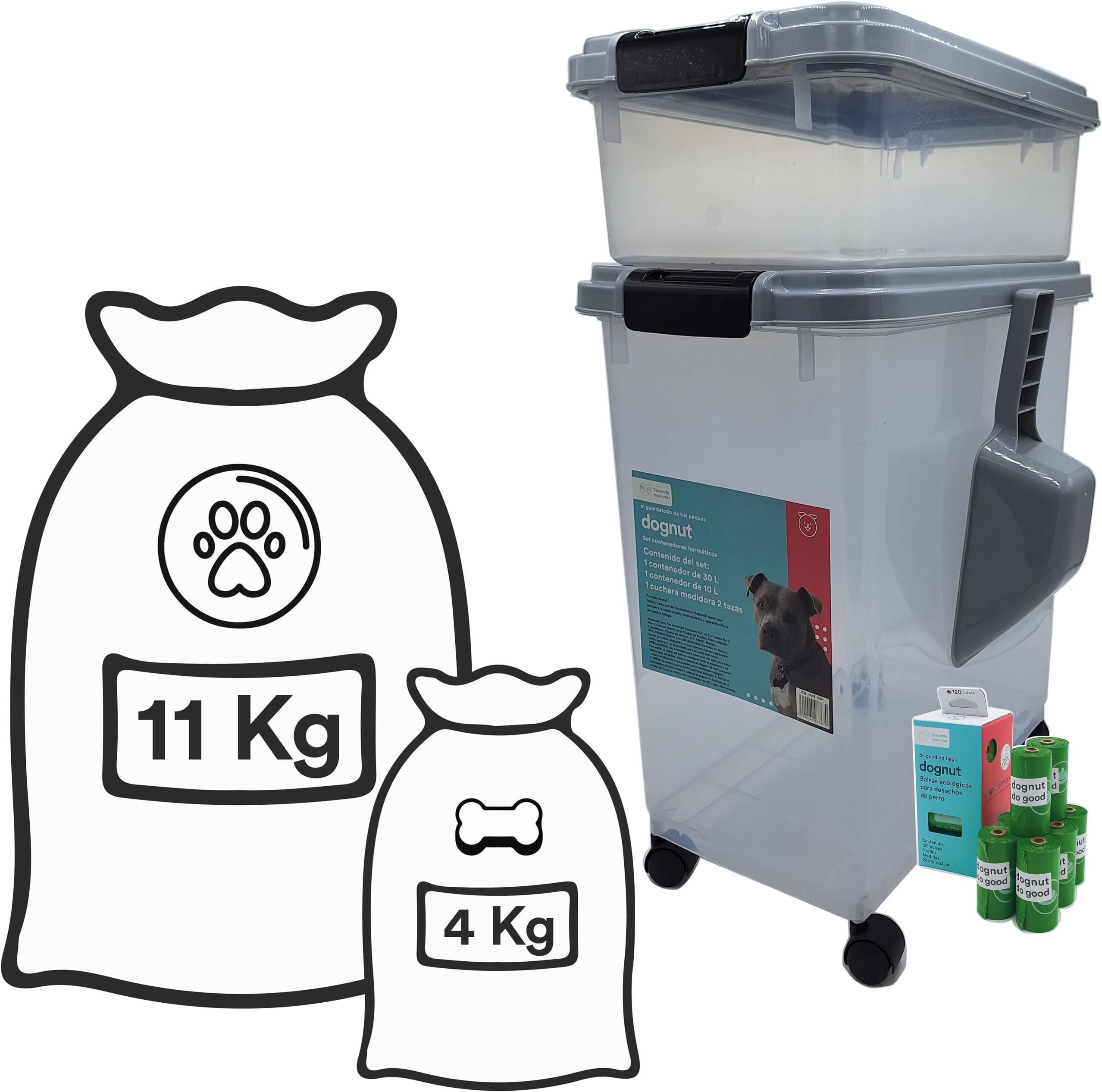 Gamma2 Vittles Vault, Contenedor para Alimento de mascotas, 16 kg