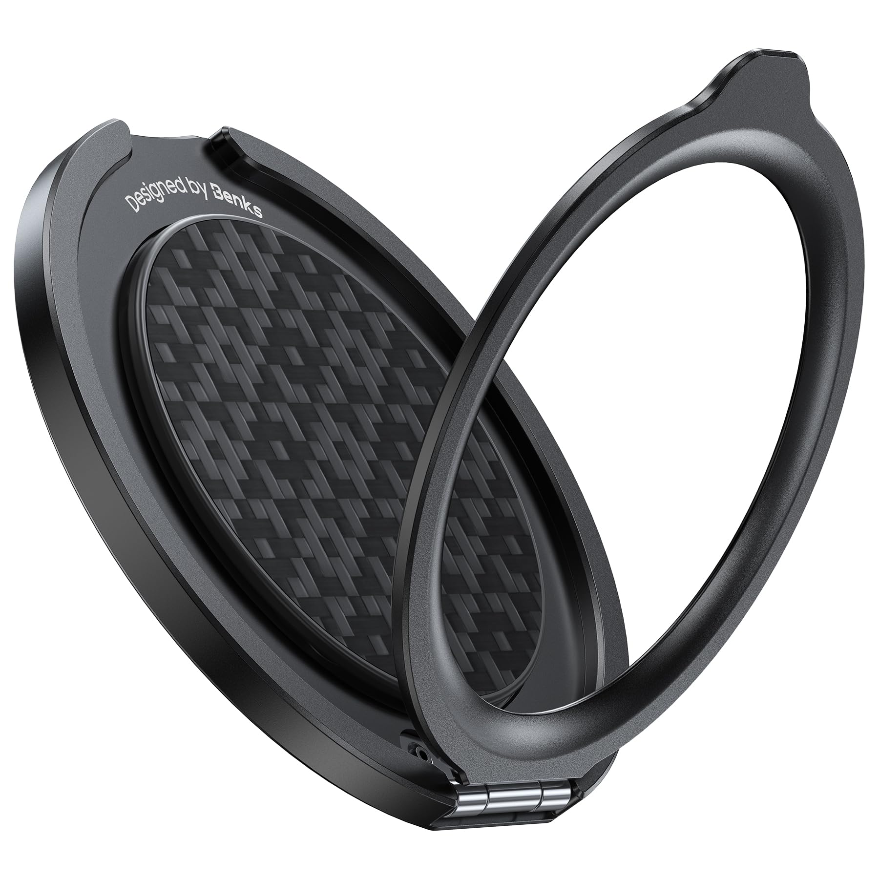 BENKS Soporte y Agarre Magnético para MagSafe – Anillo 360° Rotación de Fibra de Aramida, Liviano y Resistente, Compatible con iPhone 17/16/15/14/13 Pro MAX y MagSafe Fundas