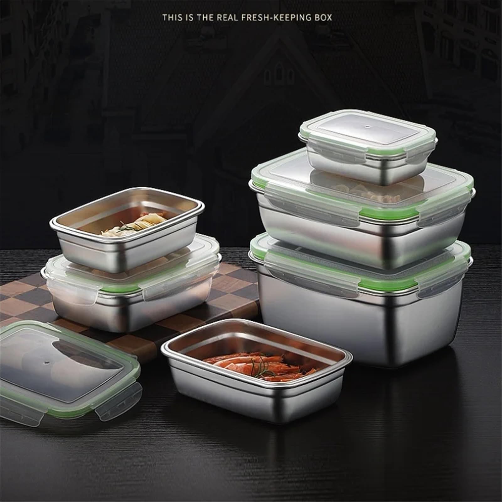 Portavivande In Acciaio Inox Contenitore For Alimenti In Acciaio Inossidabile, 4/1, For Bento Box, Sigillato E A Prova Di Perdite, For Sottaceti, Frigorifero Congelatore(2800ml)