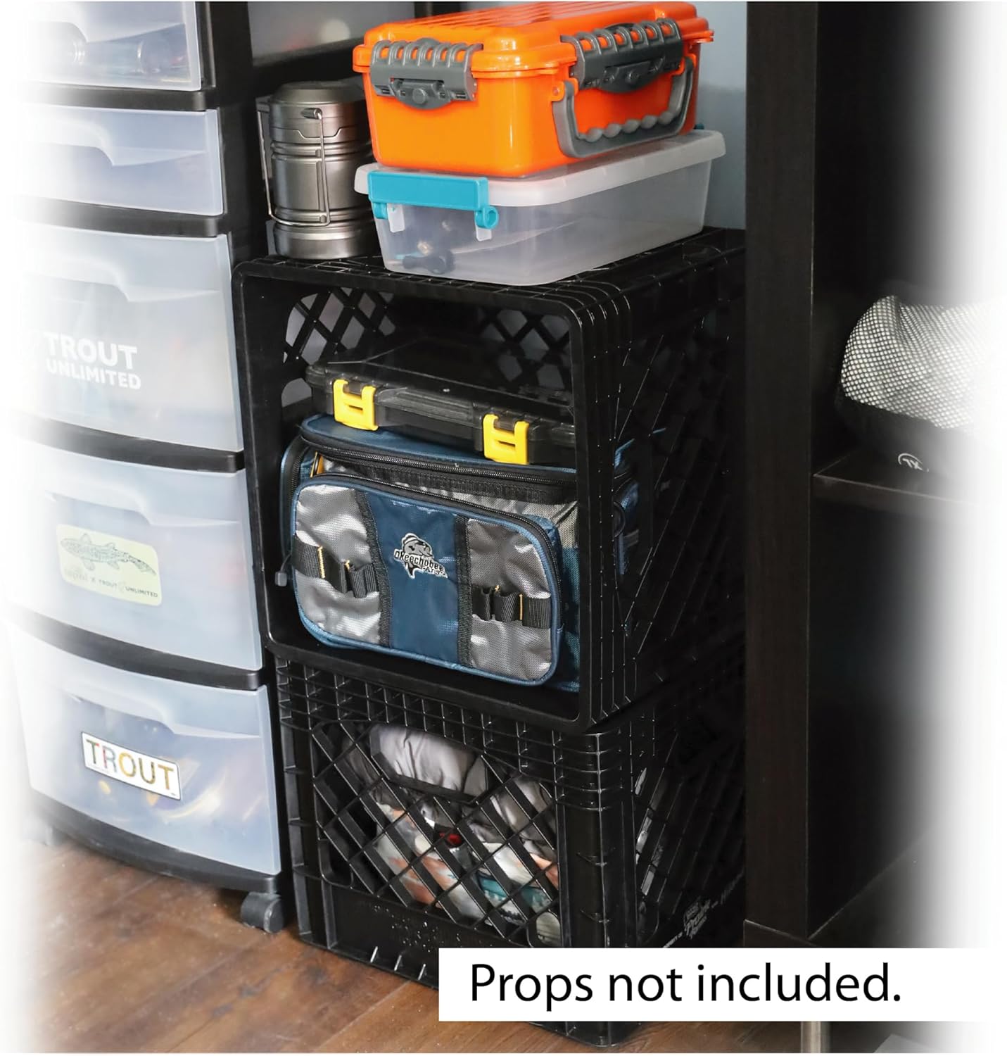 Buddeez Milk Crates for Storage - Storage Crates, Heavy Duty Milk Crates for Storage, Stacking Milk Crate, Locker Organizer, - 16-Quart, Blue (2-Pack)