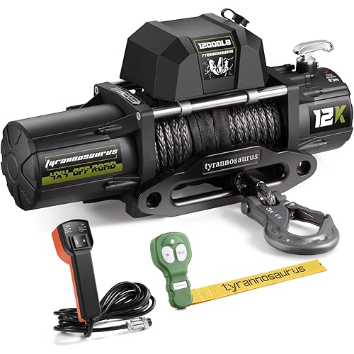 Tyrannosaurus 12000lbs Waterproof Synthetic Winch Kit