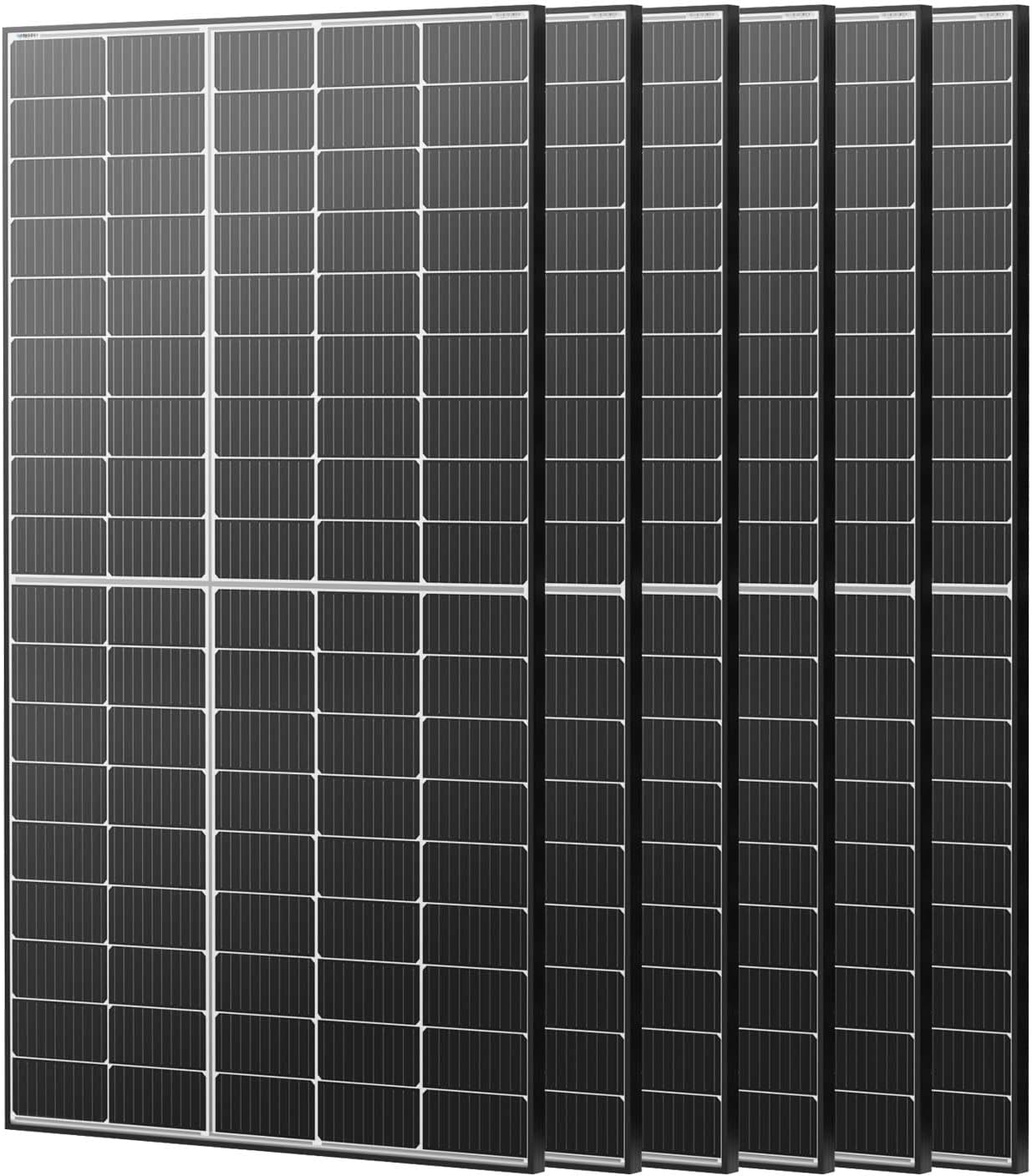 Renogy Solar Panels 640 Watts 12V/24V 2PCS 320W Bifacial Solar Panel Monocrystalline On/Off Grid Rigid Over 400 Watt Solar Panel 30% Higher Efficiency Durable for Homes Roof RV Boat Camping Black