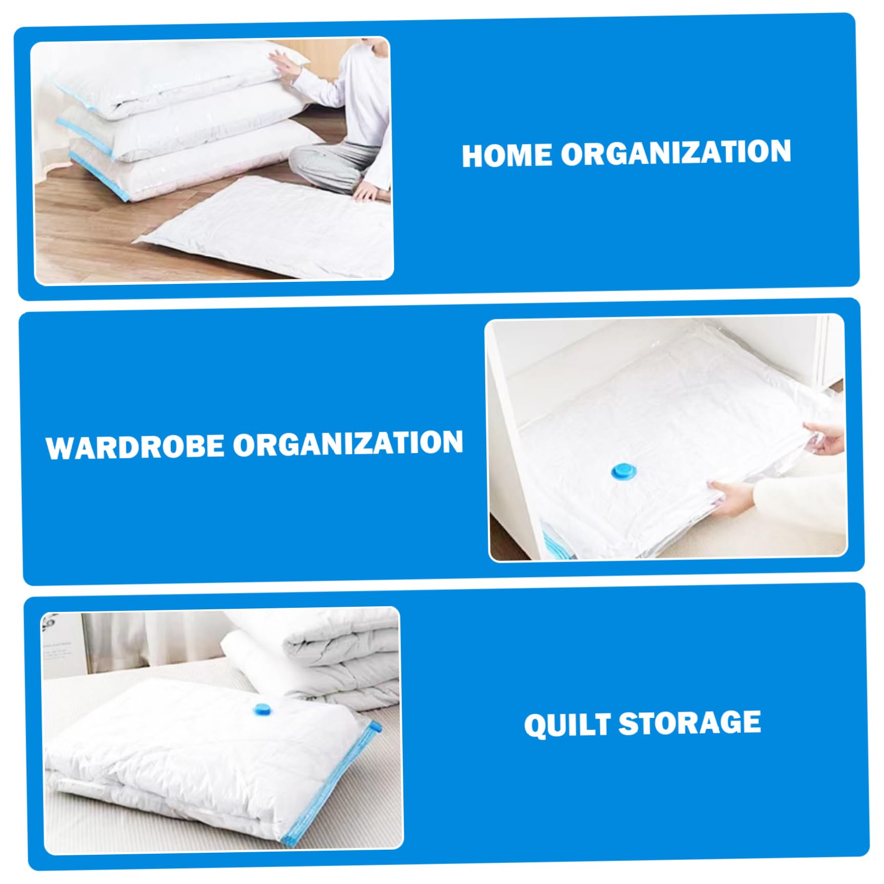 12 sacchetti da viaggio sottovuoto con pompa, sacchetti salvaspazio per vestiti, biancheria da letto e da viaggio, 4 a compressione medio/grande/extra large, salvaspazio, sottovuoto