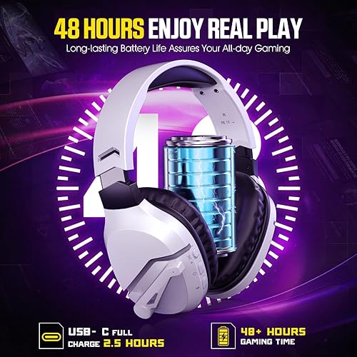 Miniatura 3 de Wireless Gaming Headset with Noise Canceling Microphone for PS5, PC, PS4, 2.4GBluetooth Gaming Headphones with USB and Type-c Connector, Wired Mode