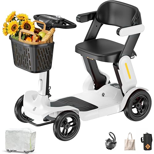 Mobility Scooter for Adult, 25 Miles Endurance Lightweight Mobility Scooter, Folding Mobility Scooters for Adult, Powered Mobility Scooter All Terrain Motorized Scooter Collapsible