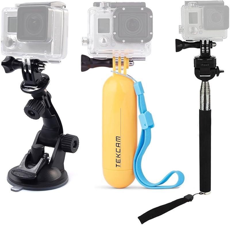 Floating Hand Grip Action Camera Accessories Kit Compatible with AKASO | Compatible With GoPro Hero 13 12 11/AKASO/DJI Osmo Action 5 pro, Selfie Stick, Waterproof Stick Handle, Suction Cup Mount
