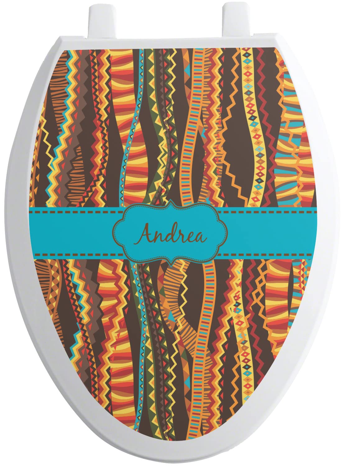 YouCustomizeIt Personalized Tribal Ribbons Toilet Seat Decal - Elongated